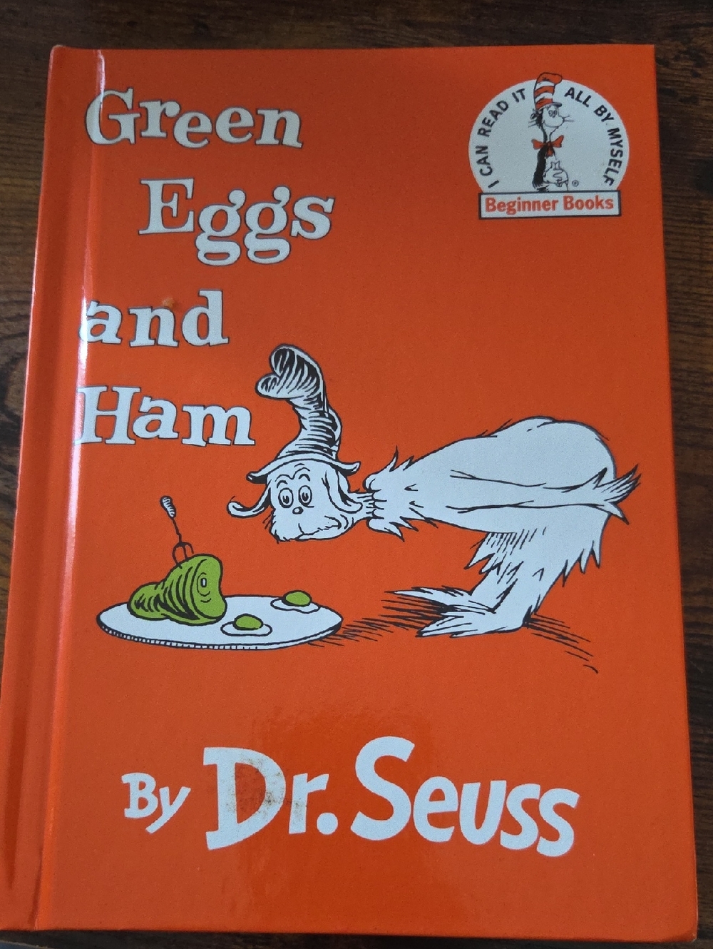 hardcover edition of the children's classic book Green Eggs and Ham by Dr. Seuss